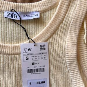 ZARA sleeveless basic knit yellow sweater vest top